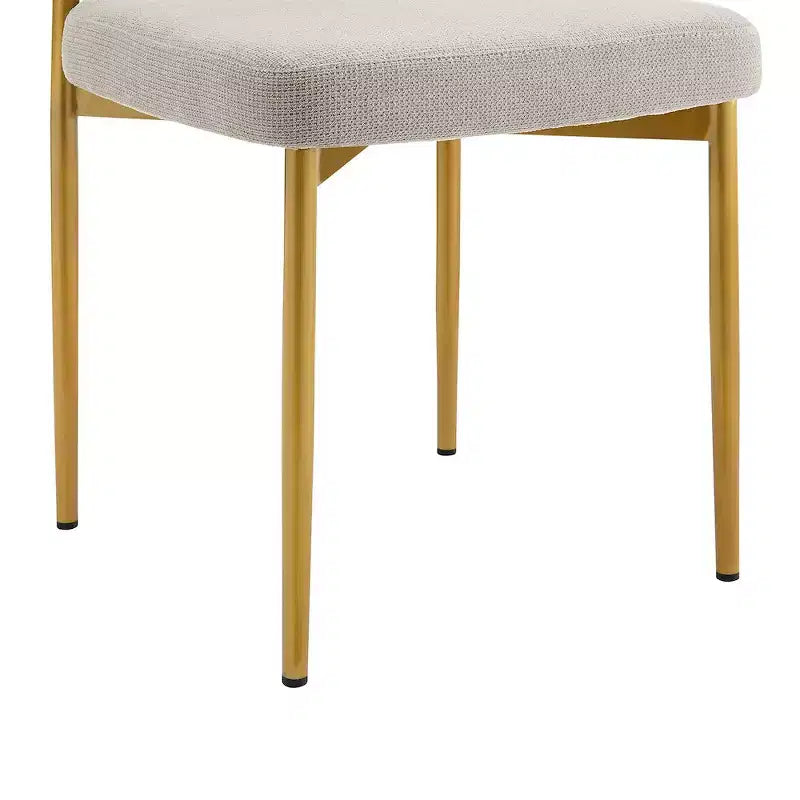 Armen Living, Chaise de salle à manger Shannon en acier inoxydable brossé doré