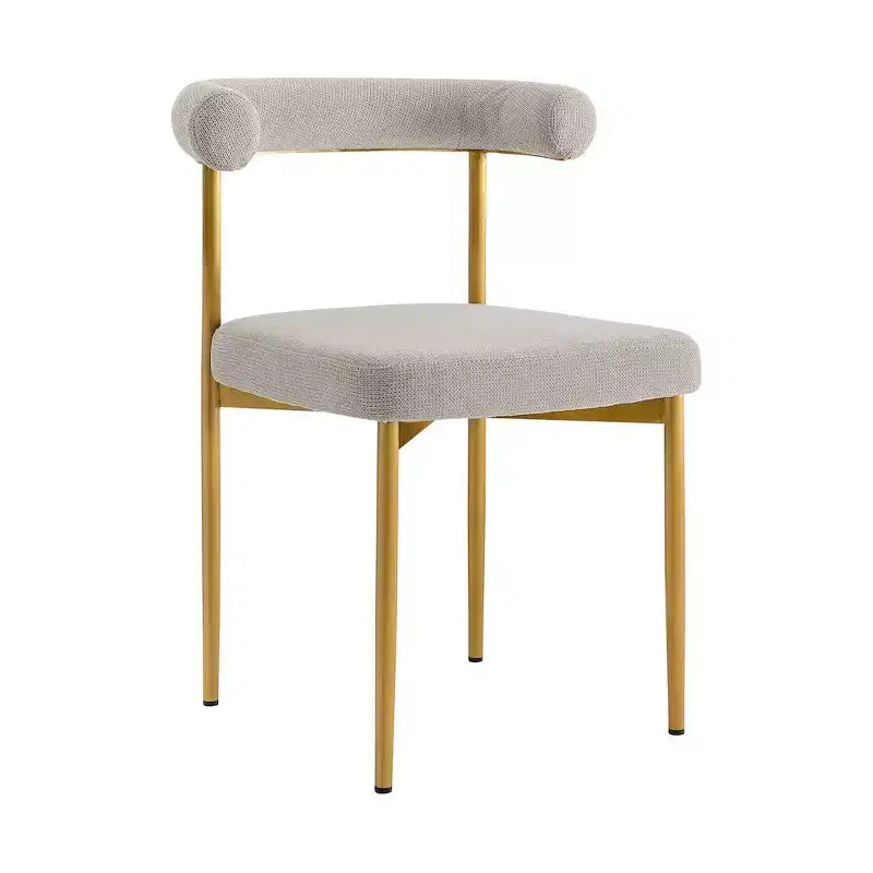 Armen Living, Chaise de salle à manger Shannon en acier inoxydable brossé doré