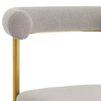Armen Living, Chaise de salle à manger Shannon en acier inoxydable brossé doré