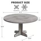 Table à manger ronde GustoWave 47, avec plateau en bois