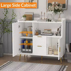 Buffet de rangement moderne, 2 portes et 2 tiroirs, 99 cm de large, station de café compacte pour cuisine, salon, salle à manger