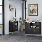 Buffet de rangement moderne, 2 portes et 2 tiroirs, 99 cm de large, station de café compacte pour cuisine, salon, salle à manger