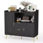 Buffet de rangement moderne, 2 portes et 2 tiroirs, 99 cm de large, station de café compacte pour cuisine, salon, salle à manger
