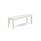 HomeStock Belmont – Salle à manger 6 pièces pour 6 personnes – Table de salle à manger, 4 chaises en bois et 1 banc – Blanc lin
