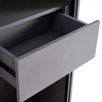 Okak Bahut autoportant avec porte vitrée et LED, vitrine 4 étagères avec 2 tiroirs pour salon cuisine