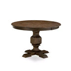 HomeStock Belmont – Ensemble de salle à manger 7 pièces, table de salle à manger en bois, 6 chaises de cuisine en tissu de lin couleur sable clair, dossier haut – Finition jacobéen vieilli