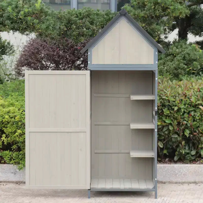 Abris de jardin, abris de rangement verticaux, abris de jardin en bois avec cadre métallique, grand abri de rangement