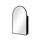 PexFix Armoire de salle de bain encastrée ou murale de 91,4 x 61 cm, avec miroir, cadre en acier inoxydable et 2 étagères réglables, miroir, noir