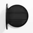PexFix Armoire de toilette ronde noire 24 pouces avec miroir, montage en surface, cadre métallique, étagères amovibles pour salle de bain