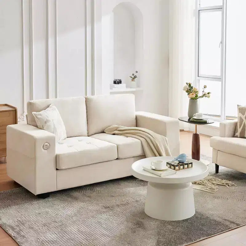 Canapé Cloud, Canapé capitonné surdimensionné 178 cm avec ports USB - Aucun assemblage requis, Assise profonde pour salon ou bureau