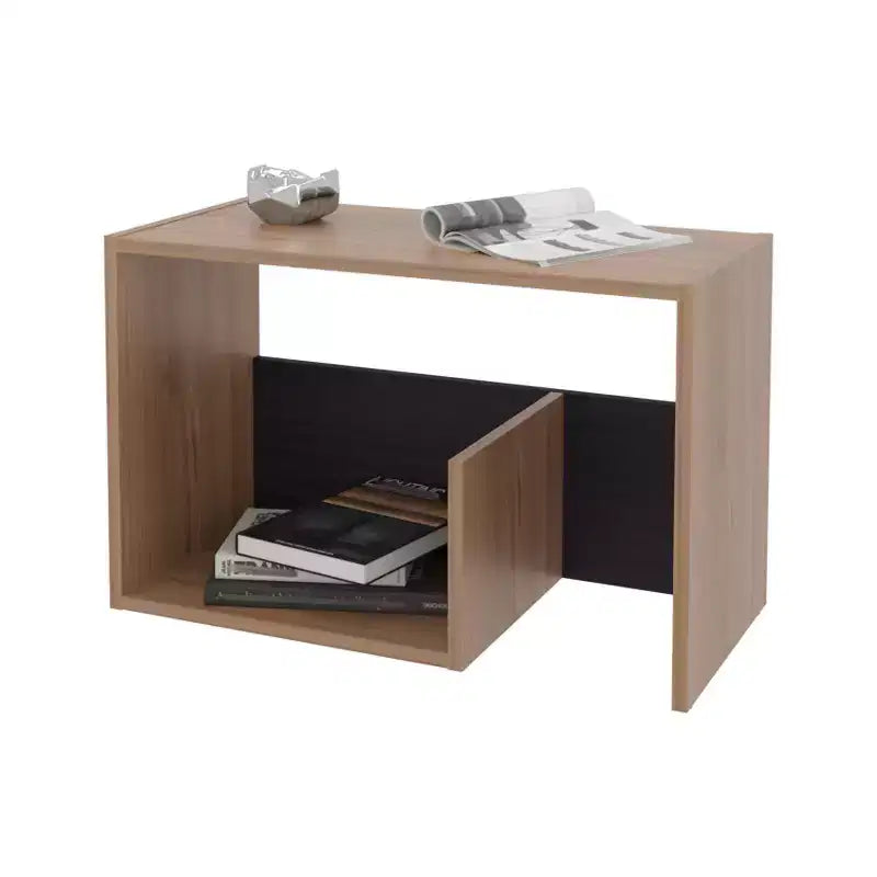 Console MAYEERTY en mélaminé avec rangement ouvert Wengé 1 pièce