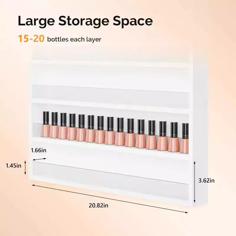 Karl Home Blanc 10 couches support mural Organisateur de vernis à ongles avec déflecteur en acrylique