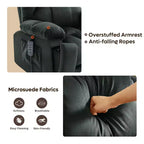 Fauteuil inclinable motorisé Bestier 40.1 W en microsuède surdimensionné avec double moteur, massage et chauffage