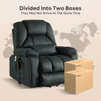 Fauteuil inclinable motorisé Bestier 40.1 W en microsuède surdimensionné avec double moteur, massage et chauffage