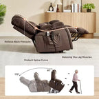 Fauteuil inclinable motorisé Bestier 40.1 W en microsuède surdimensionné avec double moteur, massage et chauffage