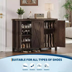 Meuble à chaussures avec portes, meuble à chaussures de ferme de 89 cm, rangement de chaussures à 4 niveaux pour entrée, grand meuble organisateur de chaussures pour salon et couloir.