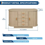 47 Buffet en cannage moderne pour cuisine avec rangement, meuble de bar à café avec portes