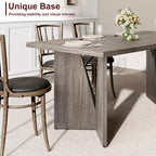 Table à manger de ferme de 180 cm - 6 places, table rectangulaire en bois massif pour cuisine et salle à manger