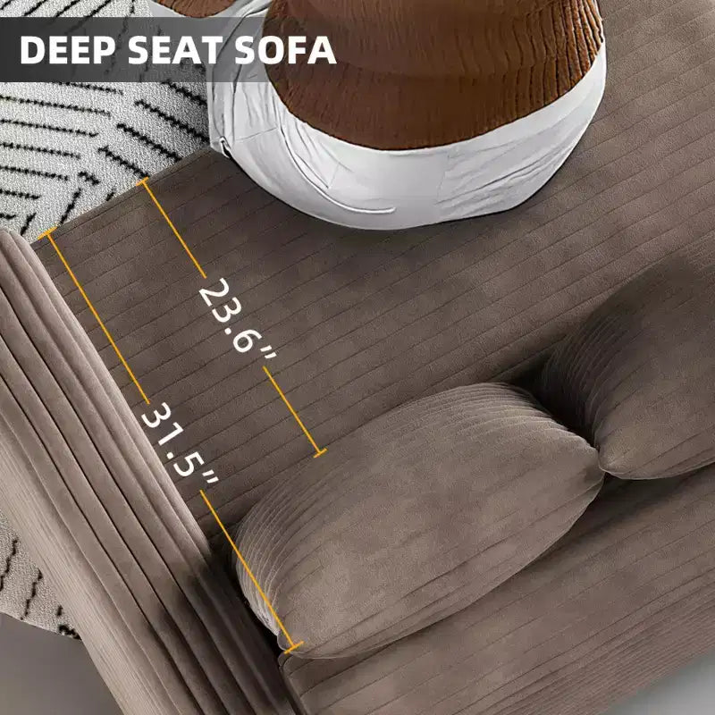 MAYEERTY Canapé moderne confortable rembourré Cloud Deep Seat avec oreillers moelleux pour salon, chambre, bureau, marron