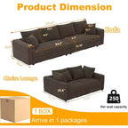MAYEERTY Canapé moderne confortable rembourré Cloud Deep Seat avec oreillers moelleux pour salon, chambre, bureau, marron
