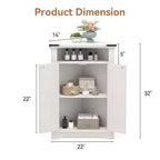 Meuble d'angle de salle de bain GustoWave, petit meuble d'angle avec portes coulissantes et étagère réglable, table de salle de bain de style ferme avec rangement pour petits espaces