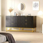 Commode 6 tiroirs Coolmee, tiroirs de commode modernes, organisateur de tiroirs avec pieds en métal, armoire de rangement pour chambre, salon, couloir, placard