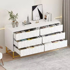 Commode 6 tiroirs Coolmee, tiroirs de commode modernes, organisateur de tiroirs avec pieds en métal, armoire de rangement pour chambre, salon, couloir, placard