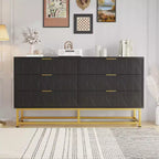 Coolmee 6 Drawer Dresser, Modern Dresser Drawers, Drawer Organizer with Metal Legs, Storage Chest Cabinet for Bedroom, Living Room, Hallway, Closet