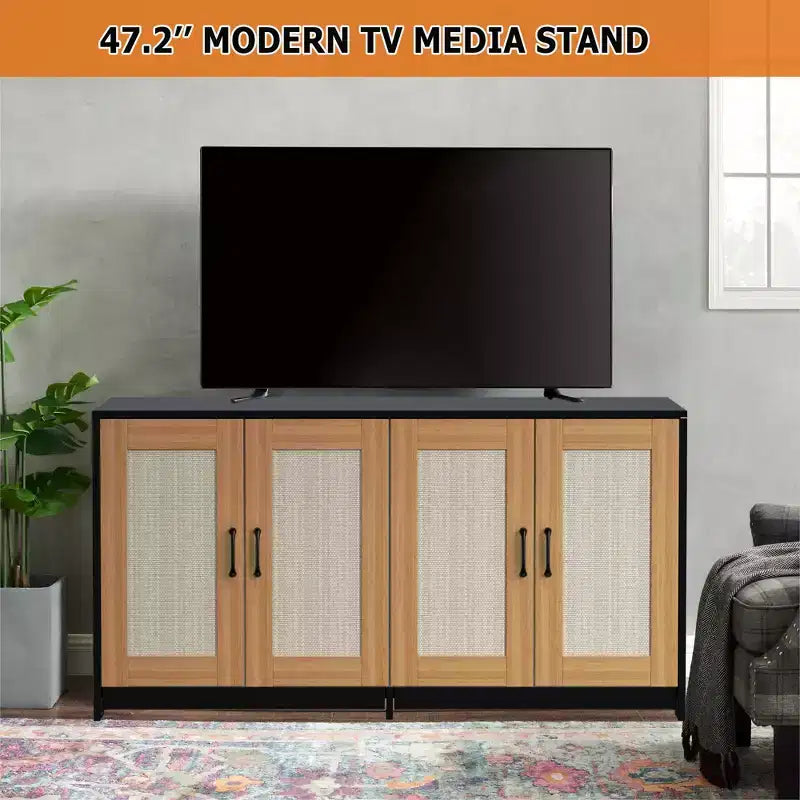Meuble double cache-litière pour 2 chats | Grand meuble caché de 120 cm avec portes en sisal, meuble TV/table d'appoint multi-fonctionnel pour chats