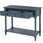 Console rustique de ferme avec 2 tiroirs et étagère inférieure pour salon