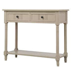 Console rustique de ferme avec 2 tiroirs et étagère inférieure pour salon