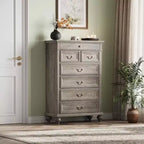 50 Rustic Farmhouse 7-Drawer Dresser - Jewelry Storage Chest for Bedroom & Living