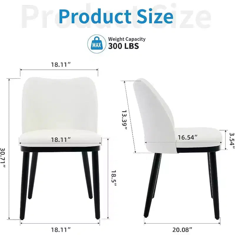 Lot de chaises de salle à manger modernes Acekool : Assise rembourrée neutre, pieds en bois, montage facile