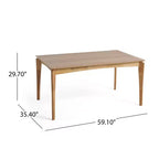 Ensemble de salle à manger 7 pièces en bois et tissu Chennault Christopher Knight Home