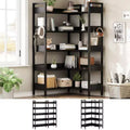 5-Tier Convertible Corner Bookshelf, L-Shaped Industrial Bookcase with Storage Display for Home, Office & Living Room