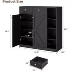 Meuble à Chaussures Acekool - Organiseur Moderne avec Portes, Étagères Réglables pour Entrée, Peut Contenir 18 à 24 Paires, Naturel