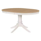 Ensemble Table à Manger Ronde Extensible pour 4, Style Ferme, avec 4 Chaises Rembourrées