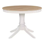 Ensemble Table à Manger Ronde Extensible pour 4, Style Ferme, avec 4 Chaises Rembourrées
