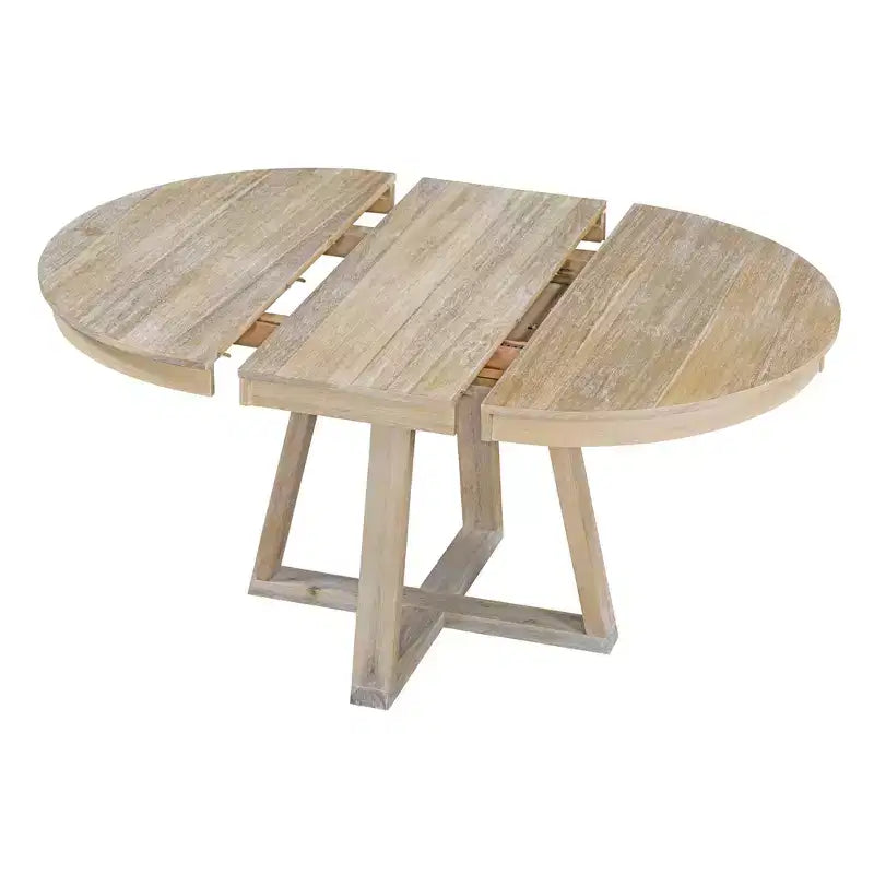 Ensemble de salle à manger extensible 5 pièces pour 4 personnes, table ronde avec rallonge et 4 chaises rembourrées