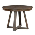Ensemble de salle à manger extensible 5 pièces pour 4 personnes, table ronde avec rallonge et 4 chaises rembourrées