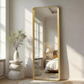 71x28 inch Aluminum Alloy Rounded Rectangular Gold Full Body Mirror (deep Mirror - No Bracket)