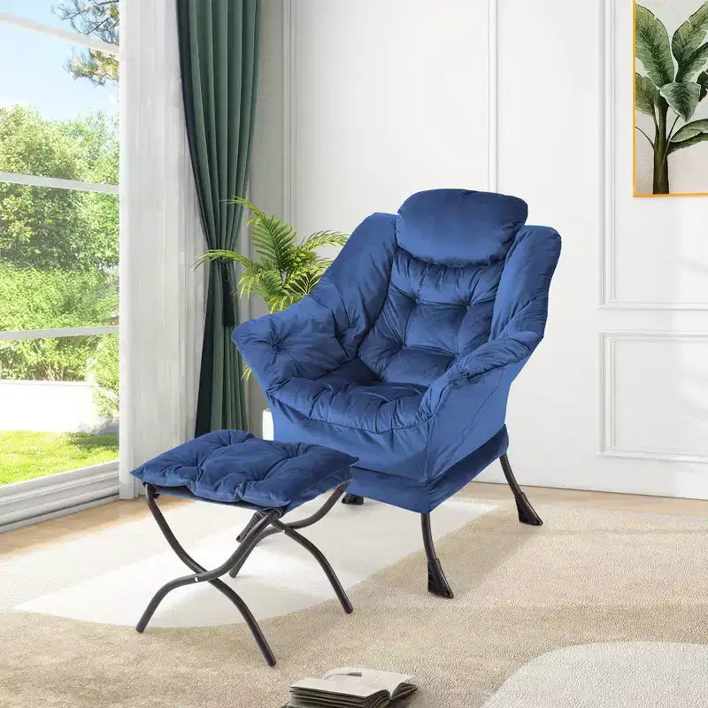 Fauteuil relax avec repose-pieds, Fauteuil de salon moderne, Fauteuil canapé de loisir, Fauteuil de lecture avec poche latérale pour salon, chambre, dortoir et bureau