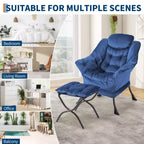 Fauteuil relax avec repose-pieds, Fauteuil de salon moderne, Fauteuil canapé de loisir, Fauteuil de lecture avec poche latérale pour salon, chambre, dortoir et bureau