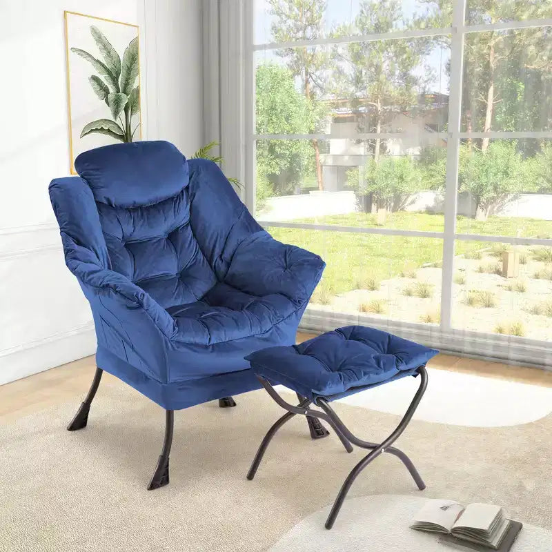 Fauteuil relax avec repose-pieds, Fauteuil de salon moderne, Fauteuil canapé de loisir, Fauteuil de lecture avec poche latérale pour salon, chambre, dortoir et bureau