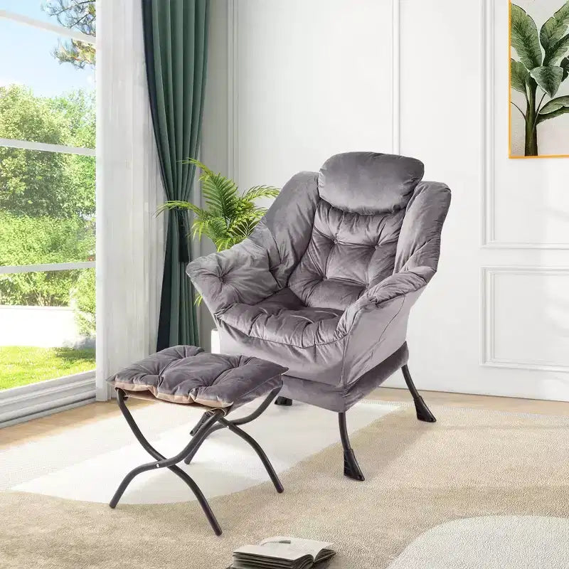 Fauteuil relax avec repose-pieds, Fauteuil de salon moderne, Fauteuil canapé de loisir, Fauteuil de lecture avec poche latérale pour salon, chambre, dortoir et bureau