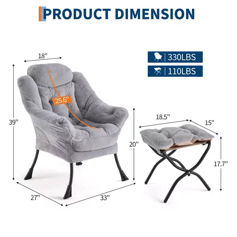 Fauteuil relax avec repose-pieds, Fauteuil de salon moderne, Fauteuil canapé de loisir, Fauteuil de lecture avec poche latérale pour salon, chambre, dortoir et bureau