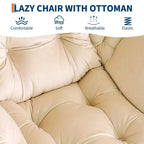 Fauteuil relax avec repose-pieds, Fauteuil de salon moderne, Fauteuil canapé de loisir, Fauteuil de lecture avec poche latérale pour salon, chambre, dortoir et bureau