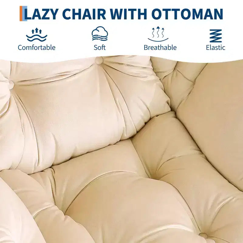 Fauteuil relax avec repose-pieds, Fauteuil de salon moderne, Fauteuil canapé de loisir, Fauteuil de lecture avec poche latérale pour salon, chambre, dortoir et bureau