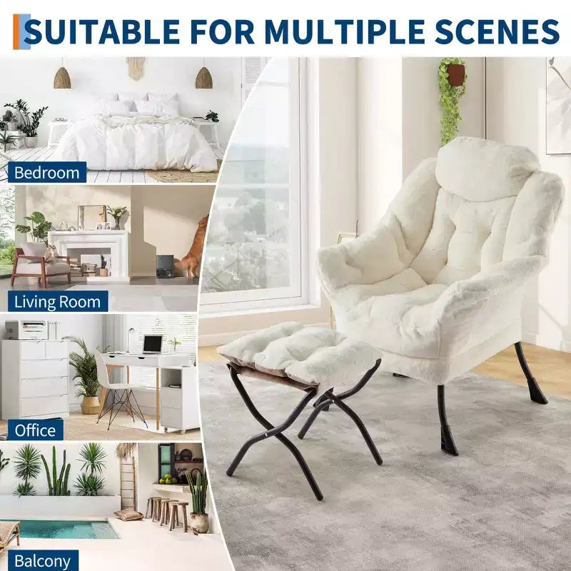 Fauteuil relax avec repose-pieds, Fauteuil de salon moderne, Fauteuil canapé de loisir, Fauteuil de lecture avec poche latérale pour salon, chambre, dortoir et bureau