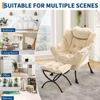 Fauteuil relax avec repose-pieds, Fauteuil de salon moderne, Fauteuil canapé de loisir, Fauteuil de lecture avec poche latérale pour salon, chambre, dortoir et bureau